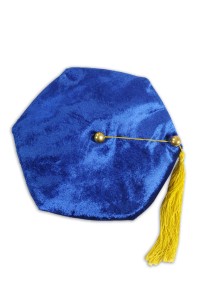 GG012 custom PhD graduated cap hex cap lining velvet hexagonal graduation cap manufacturer
